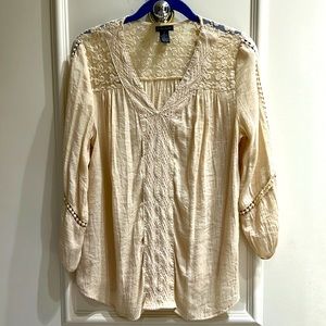 Ladies Size S Cream Blouse by New Direction